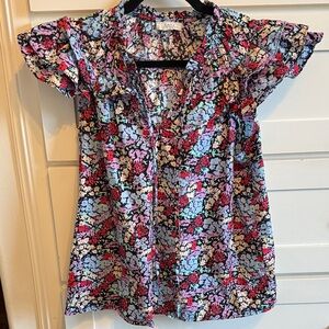 Floral Ruffle Sleeve Blouse